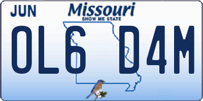 MO license plate OL6D4M