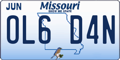MO license plate OL6D4N