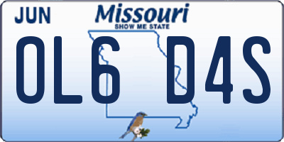 MO license plate OL6D4S