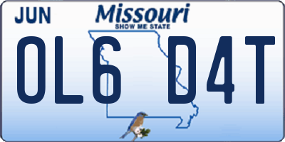 MO license plate OL6D4T