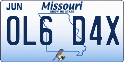 MO license plate OL6D4X