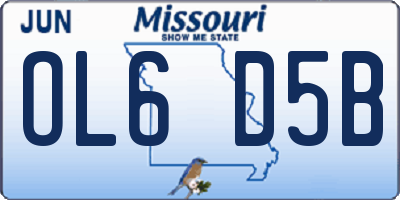 MO license plate OL6D5B
