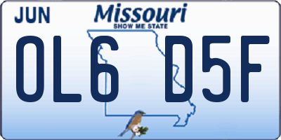 MO license plate OL6D5F