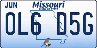 MO license plate OL6D5G