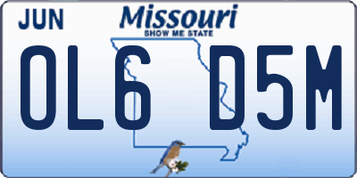 MO license plate OL6D5M