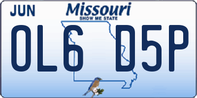 MO license plate OL6D5P