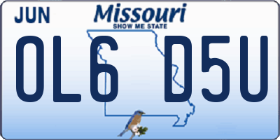 MO license plate OL6D5U