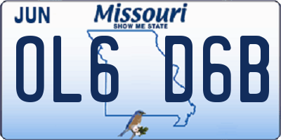 MO license plate OL6D6B
