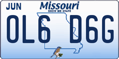 MO license plate OL6D6G