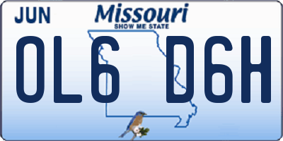 MO license plate OL6D6H