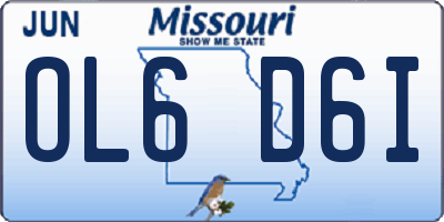 MO license plate OL6D6I