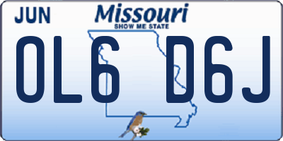 MO license plate OL6D6J