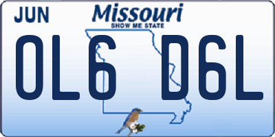 MO license plate OL6D6L