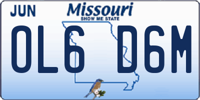 MO license plate OL6D6M