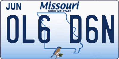 MO license plate OL6D6N