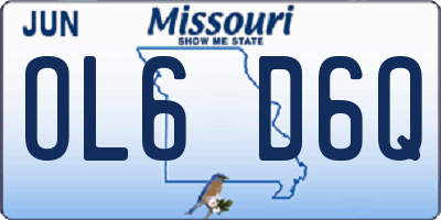 MO license plate OL6D6Q