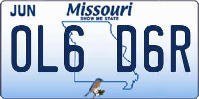 MO license plate OL6D6R