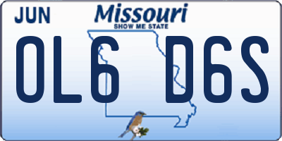 MO license plate OL6D6S