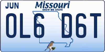 MO license plate OL6D6T