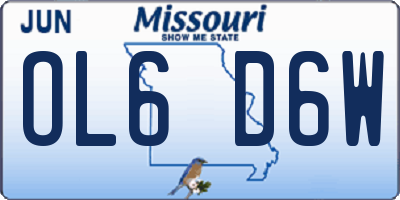 MO license plate OL6D6W