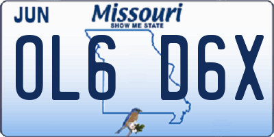 MO license plate OL6D6X