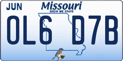 MO license plate OL6D7B