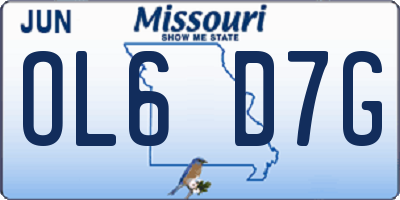 MO license plate OL6D7G