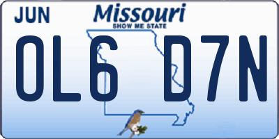 MO license plate OL6D7N