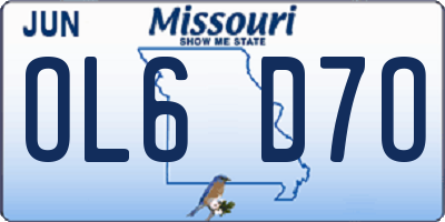 MO license plate OL6D7O