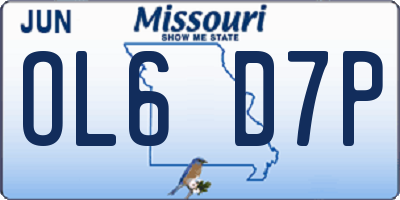 MO license plate OL6D7P