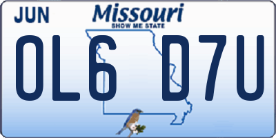 MO license plate OL6D7U