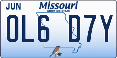 MO license plate OL6D7Y