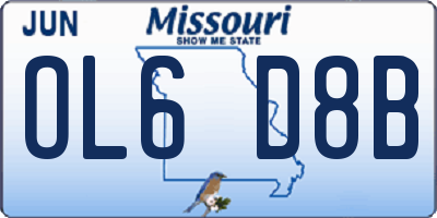 MO license plate OL6D8B
