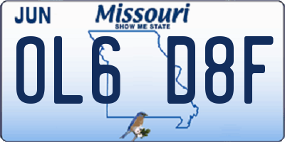 MO license plate OL6D8F