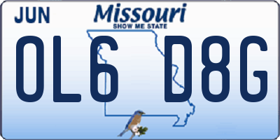 MO license plate OL6D8G