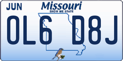 MO license plate OL6D8J