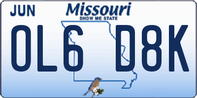 MO license plate OL6D8K
