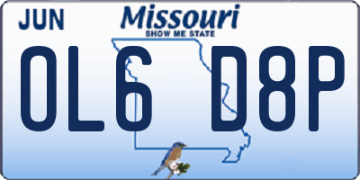 MO license plate OL6D8P