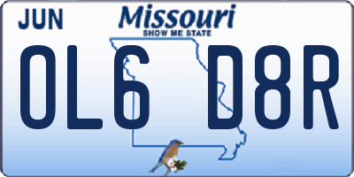 MO license plate OL6D8R