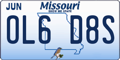 MO license plate OL6D8S