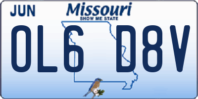 MO license plate OL6D8V