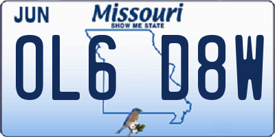 MO license plate OL6D8W