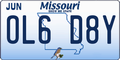 MO license plate OL6D8Y