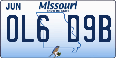 MO license plate OL6D9B