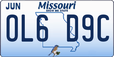 MO license plate OL6D9C