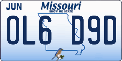 MO license plate OL6D9D