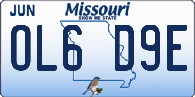 MO license plate OL6D9E