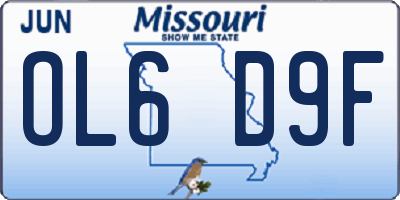MO license plate OL6D9F