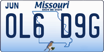 MO license plate OL6D9G