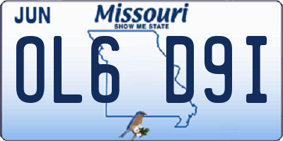 MO license plate OL6D9I